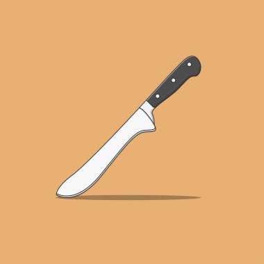Butcher Knife Vector Icon Illustration. Kitchen Knife Vector. Flat Cartoon Style Suitable for Web Landing Page, Banner, Flyer, Sticker, Wallpaper, Background