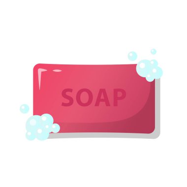 Bath Soap Flat Vector Illustration Icon On White Background for web, landing page, sticker, banner