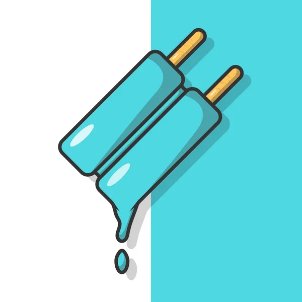 Ice Cream Drip Vector Icon Illustration Ice Cream Vector Flat — Stockový vektor