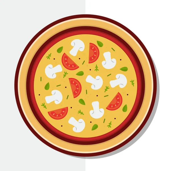 Mushroom Pizza Vector Icon Illustration Mushroom Pizza Vector Flat Cartoon — стоковый вектор