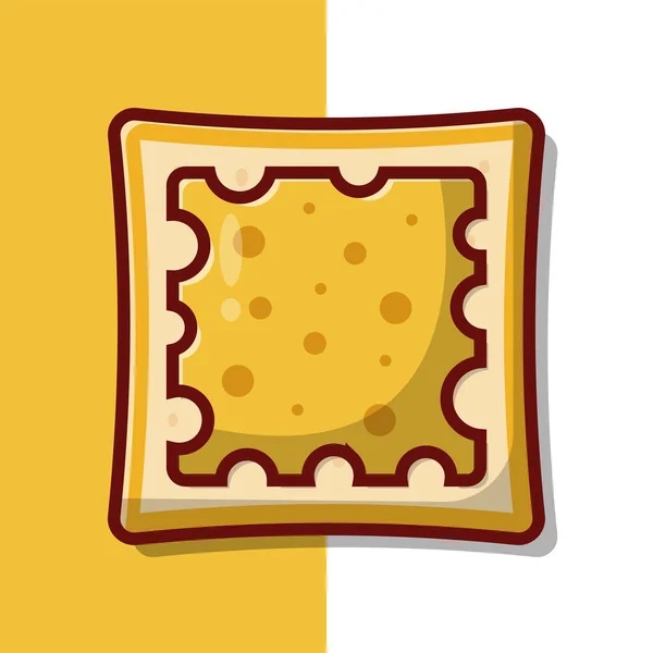 Bread Cheese Vector Icon Illustration Bread Cheese Vector Flat Cartoon — Stockvektor