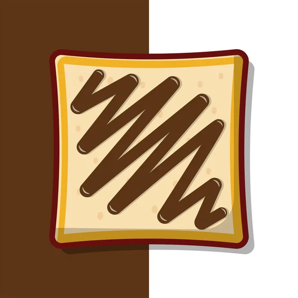 Bread Chocolate Jam Vector Icon Illustration Chocolate Bread Vector Flat — Vector de stock