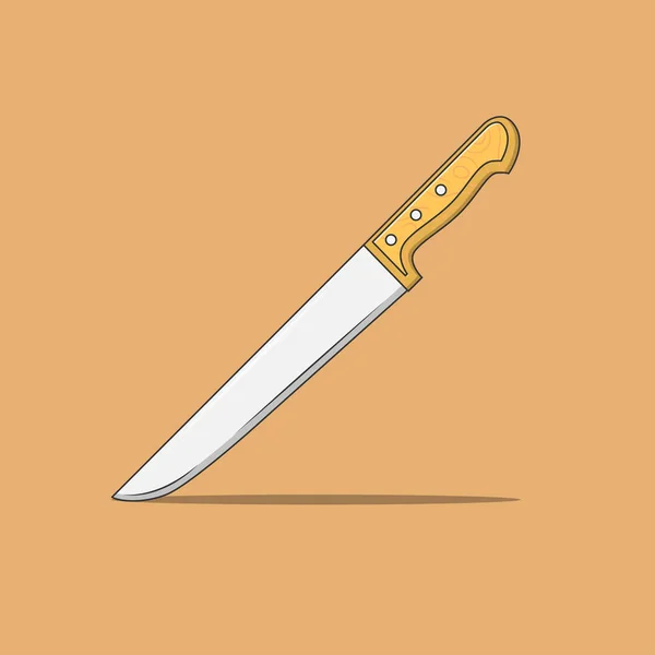 Knife Vector Icon Illustration Kitchen Knife Vector Flat Cartoon Style — Wektor stockowy