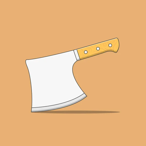 Butcher Knife Vector Icon Illustration Kitchen Knife Vector Flat Cartoon — Stockvektor