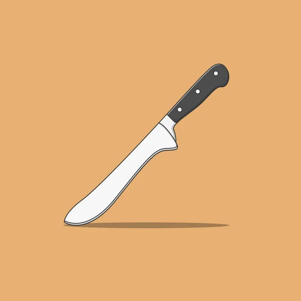 Butcher Knife Vector Icon Illustration. Kitchen Knife Vector. Flat Cartoon Style Suitable for Web Landing Page, Banner, Flyer, Sticker, Wallpaper, Background — Vector de stock