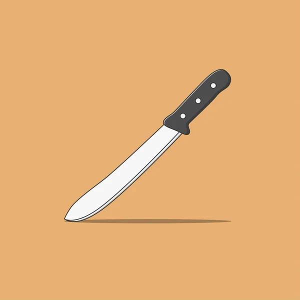 Butcher Knife Vector Icon Illustration Kitchen Knife Vector Flat Cartoon — Stock Vector