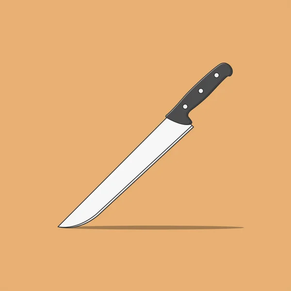 Butcher Knife Vector Icon Illustration Kitchen Knife Vector Flat Cartoon — Vetor de Stock