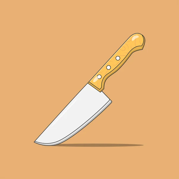 Butcher Knife Vector Icon Illustration Kitchen Knife Vector Flat Cartoon — Wektor stockowy