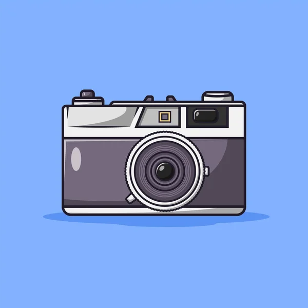Camera Vector Icon Cartoon Illustration Blue Background Web Landing Page — 스톡 벡터