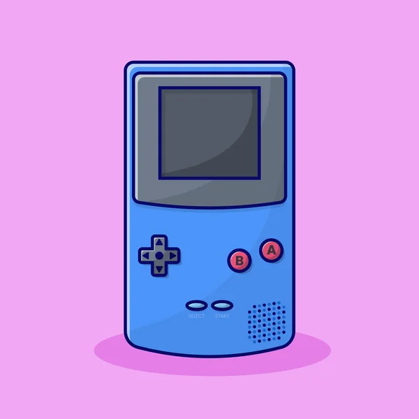 Nintendo Gameboy Console Vector Illustration Gaming Mascot Logo Character Old — Vettoriale Stock