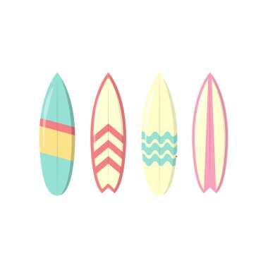 Sörf tahtası vektör çizimi. Summer Beach Element. Ekstrem Spor. Simge, Web İniş Sayfası, Afiş, Flyer, Etiket, Kart, Arkaplan, Tişört, Klip Sanatı İçin Düz Çizgi Film Biçimi