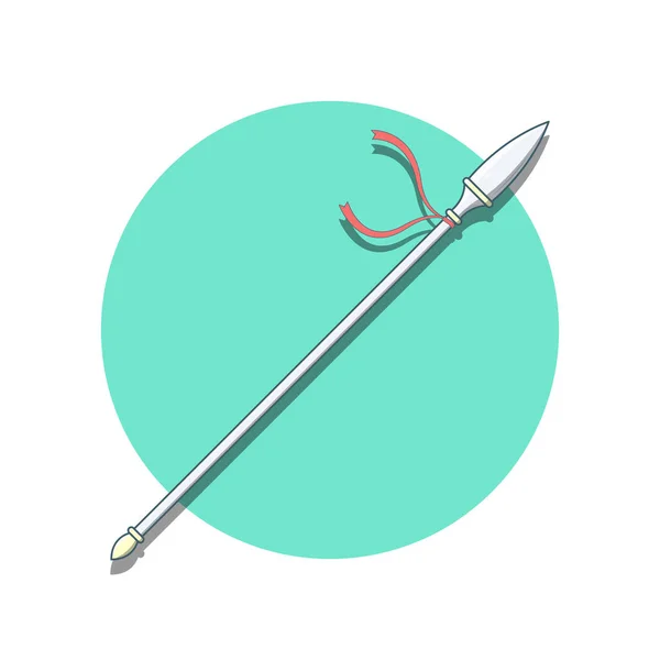 Spear Vector Illustration Halberd Javelin Arma Tradicional Estilo Plano Historieta — Vector de stock