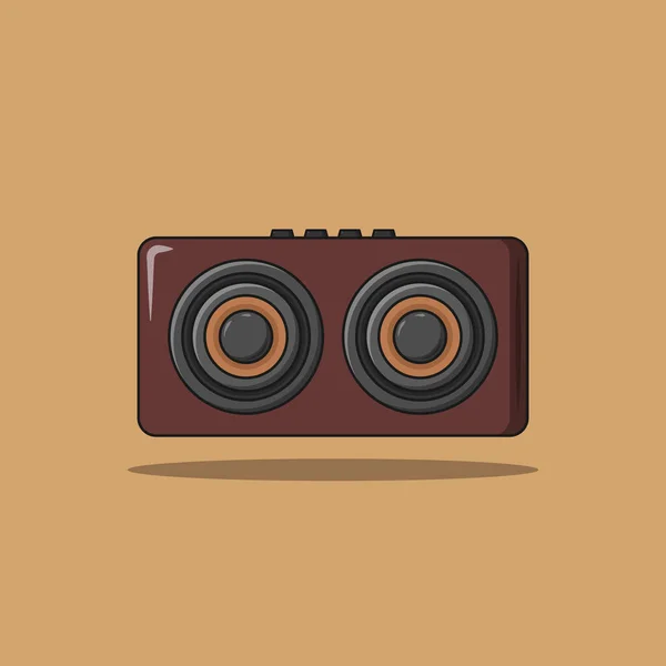 Vintage Music Speaker Vector Illustration Zvukový Systém Studio Zboží Plochý — Stockový vektor