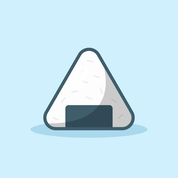 Onigiri Vektör İllüstrasyonu. Japon yemeği. Pirinç topu. Simge, Web İniş Sayfası, Afiş, Flyer, Etiket, Kart, Arkaplan, Tişört, Klip Sanatı İçin Düz Çizgi Film Biçimi