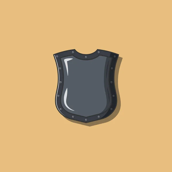 Middeleeuwse Shield Vector Illustratie Schildontwerp Beschermingsvoorwerp Platte Stripstijl Geschikt Voor — Stockvector