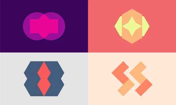 Soyut Geometrik Seriler Logosu, Basit ve Modern Stil, Minimalist ve Renkli Sembol, Geometri Tüm İş ve Markalar için Eşsiz Yaklaşımı