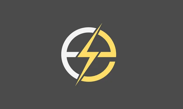 Lettera Iniziale Con Lightning Bolt Logo Vector Template Design Icona — Vettoriale Stock