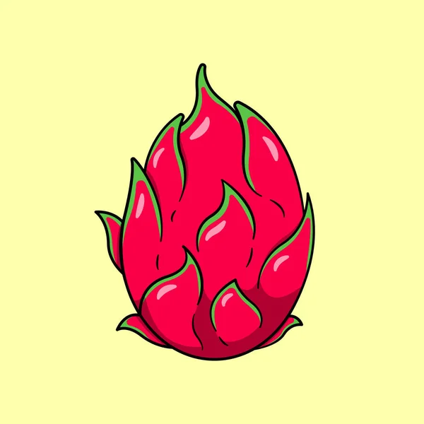 Drachenfruchtvektorillustration Fruchtdesign Gesunde Ernährung Flacher Cartoon Stil Geeignet Für Icon — Stockvektor