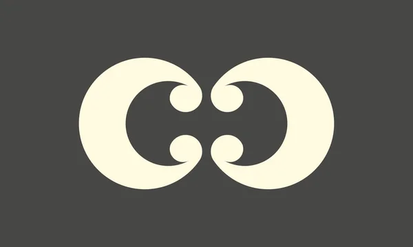 Netopýří Logo Abeceda Písmeno Negativní Prostor Jednoduchý Moderní Symbol Minimalistický — Stockový vektor