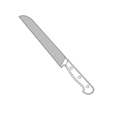 Ekmek Bıçağı Mutfağı Utensil Beyaz Arkaplan Görüntü Simgesi