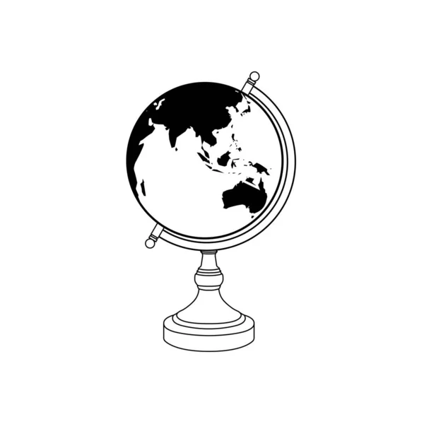 Globe Schiță Icon Ilustrație Fundal Alb — Vector de stoc