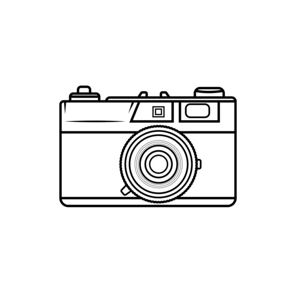 Camera Outline Icon Illustration White Background — Stock Vector