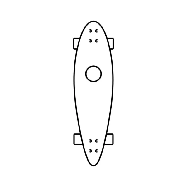 Skateboard Skissera Ikonen Illustration Vit Bakgrund — Stock vektor