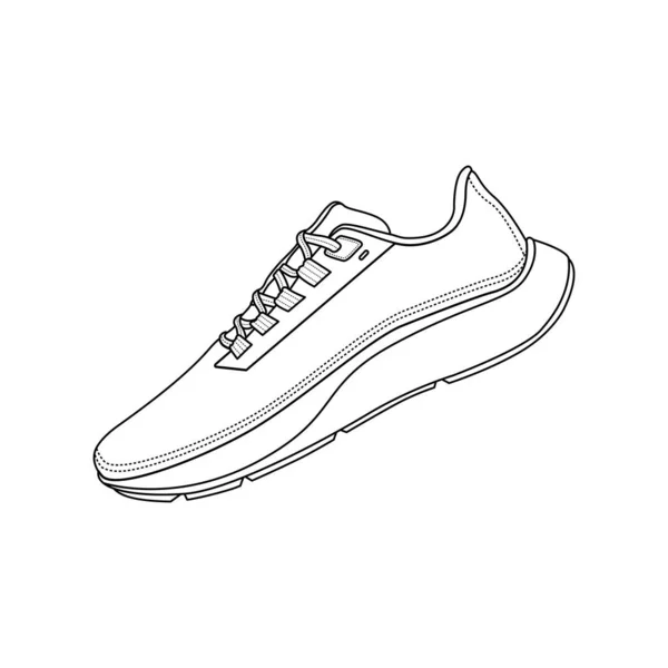 Ilustrasi Ikon Outline Sepatu Berjalan Latar Belakang Putih - Stok Vektor