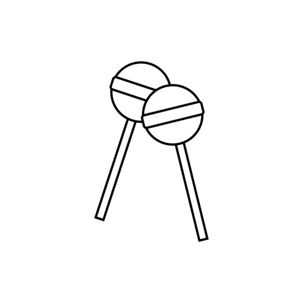 Lollipop Kontur Ikon Illustration Vit Bakgrund — Stock vektor
