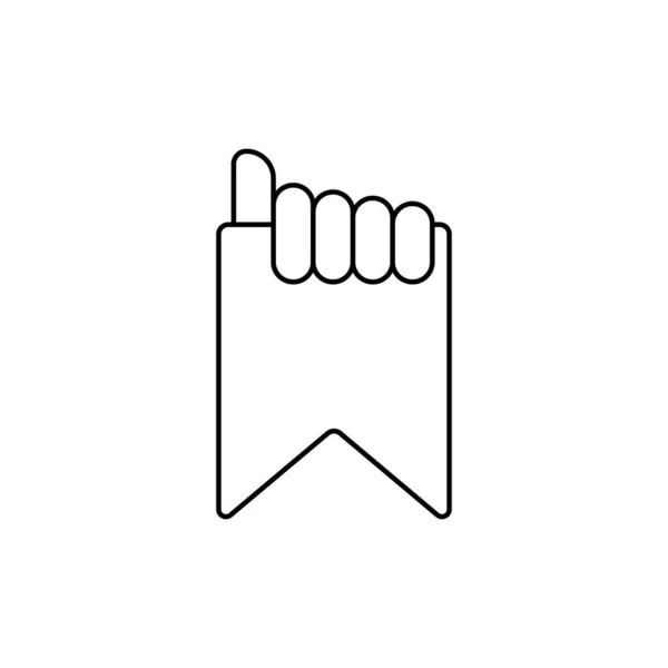 Рука Тримає Піктограму Контуру Закладок Білому Тлі — стоковий вектор