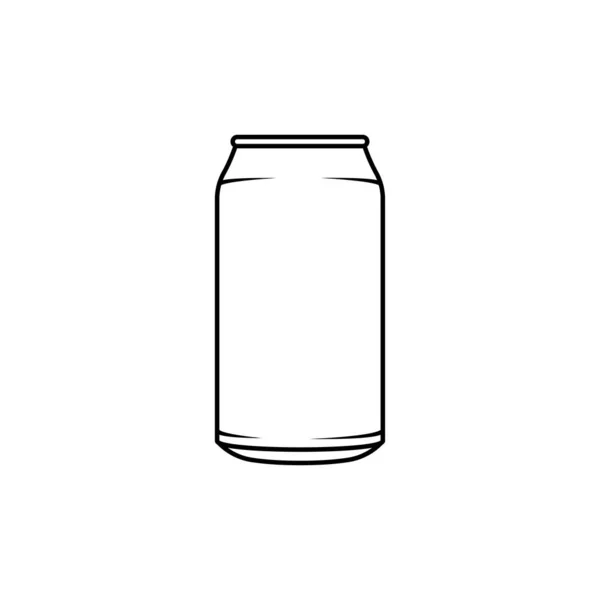 Puede Icono Estilo Del Esquema Fondo Blanco Adecuado Para Bebidas — Vector de stock