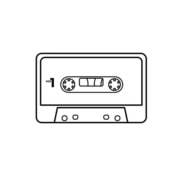 Ícone Cassete Estilo Esboço Fundo Branco Adequado Para Áudio Música — Vetor de Stock