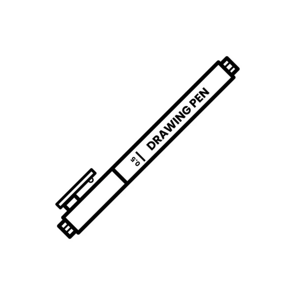 Rewing Pen 5Mm Outline Icon White Background — стоковый вектор