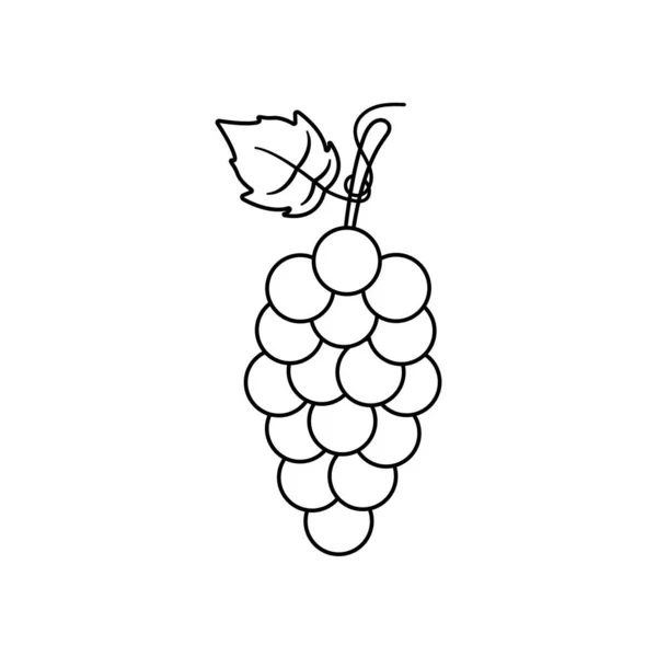 Druivensoort Ikoon Witte Achtergrond — Stockvector