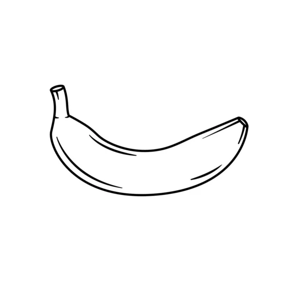 Ícone Esboço Banana Fundo Branco —  Vetores de Stock