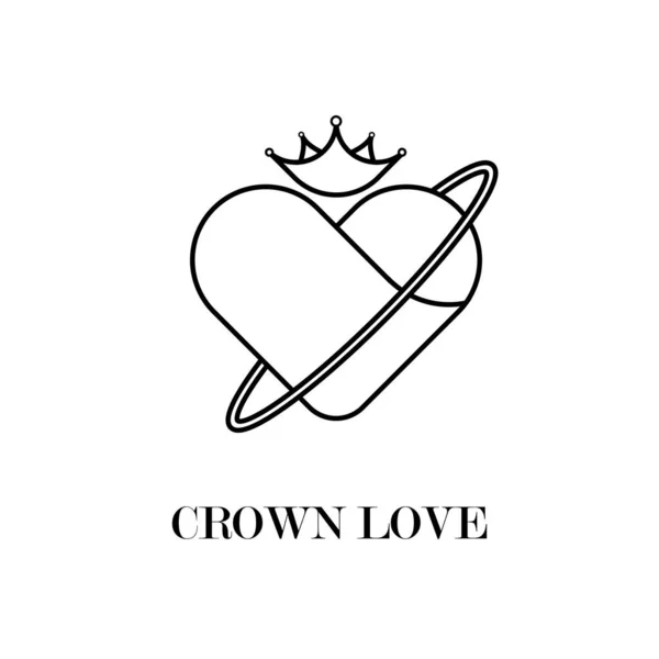Crown Love Logosu Beyaz Arkaplanda Simge