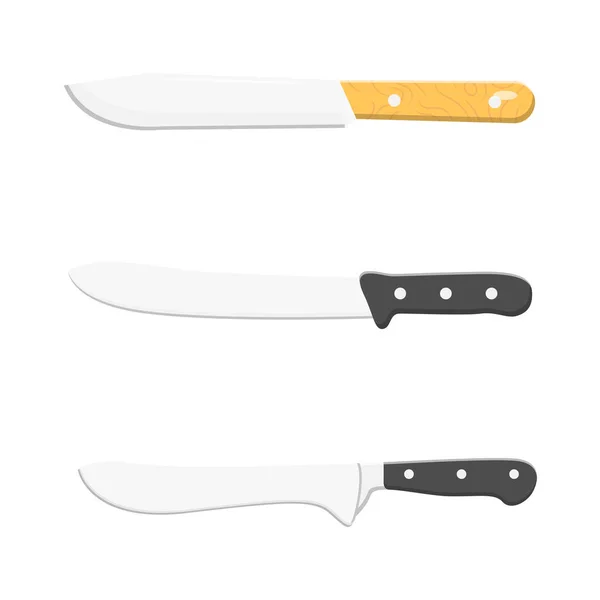 Messerset Flach Vorhanden Clean Icon Design Element Auf Isoliertem Weißen — Stockvektor