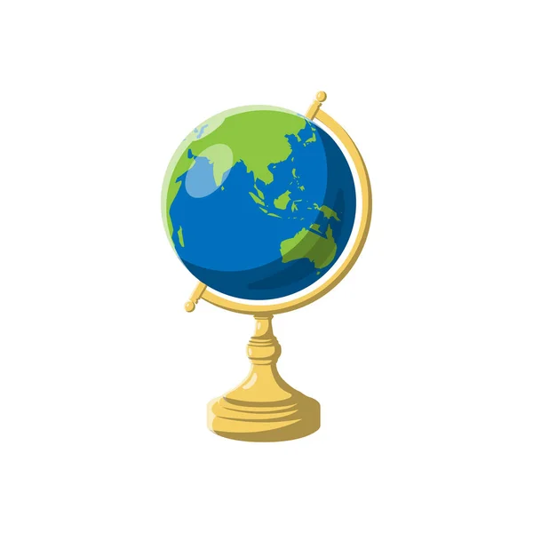 Globe Flat Illustration. İzole edilmiş Beyaz Arkaplanda Dünya Temiz Simge Tasarım Elementi