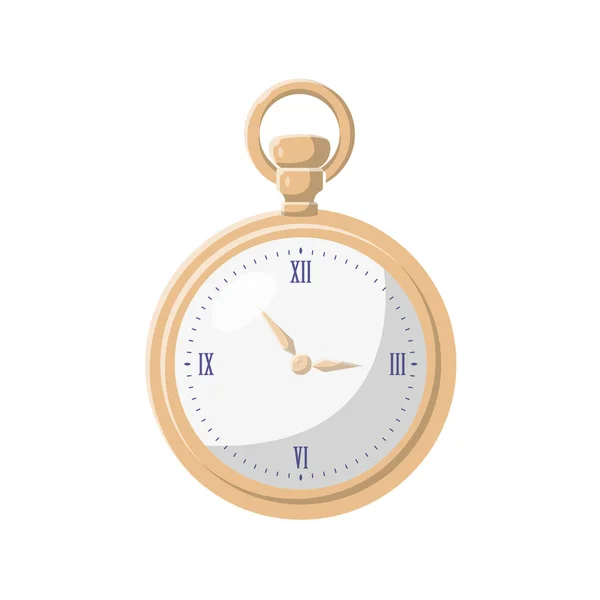 Pocket Watch Flat Illustration Icona Pulita Elemento Design Sfondo Bianco — Vettoriale Stock