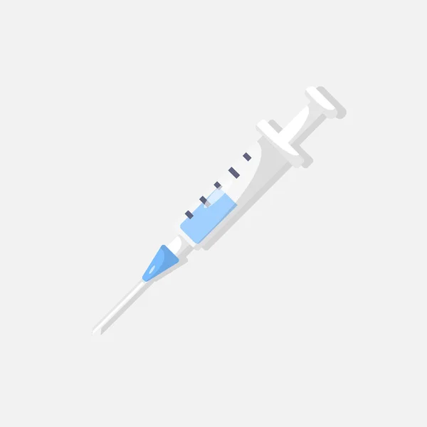 Syringe Flat Ikon Ren Illustration Design Element Isolerad Vit Bakgrund — Stock vektor