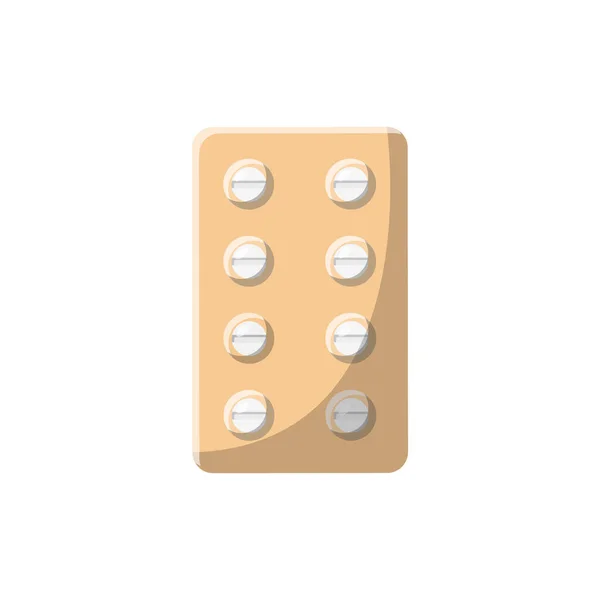 Tabletta Lapos Címletben Tiszta Illusztráció Tervezési Elem Elszigetelt Fehér Háttér — Stock Vector