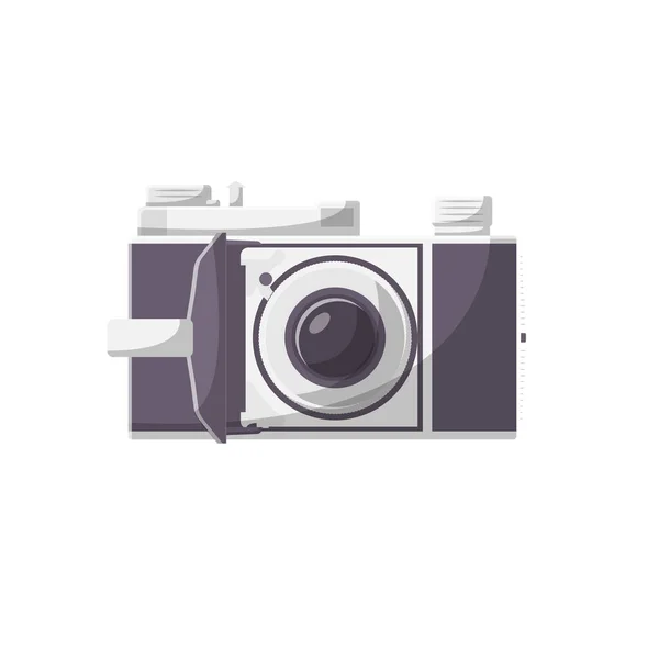Винтажная Камера Плоская Элемент Дизайна Чистой Иконы Изолированном Белом Фоне — стоковый вектор