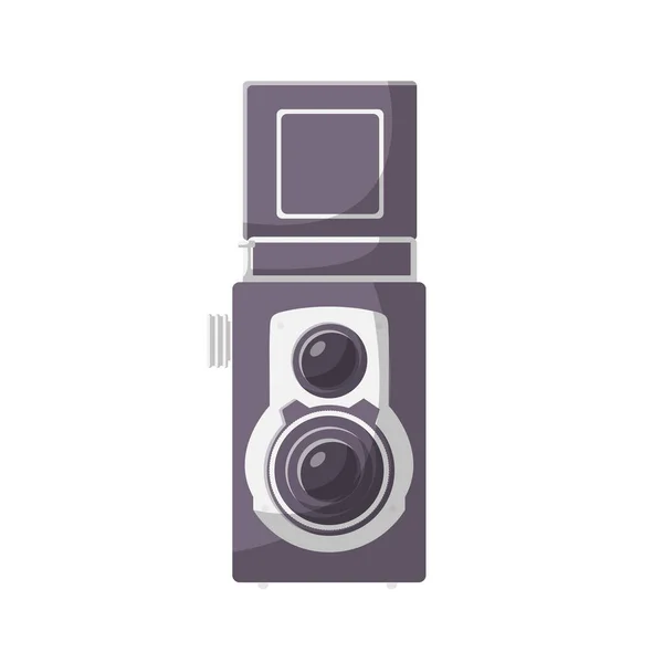 Винтажная Камера Плоская Элемент Дизайна Чистой Иконы Изолированном Белом Фоне — стоковый вектор