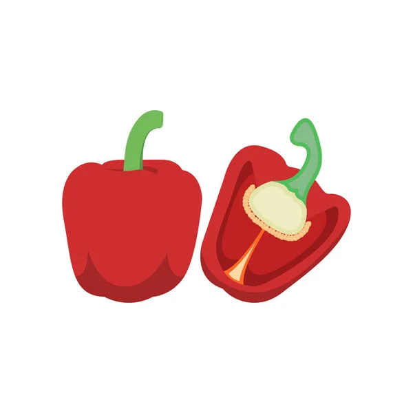 Bell Pepper Flat Illustration Clean Icon Design Element Isolated White — Stock Vector