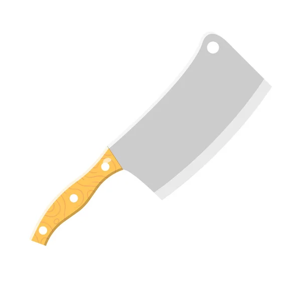 Иллюстрация Плоского Ножа Мясника Элемент Дизайна Чистой Иконы Изолированном Белом — стоковый вектор