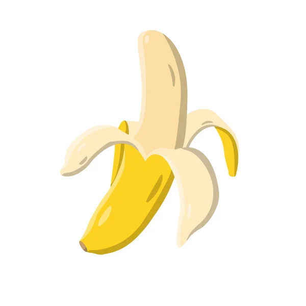 Geschälte Bananen Flach Illustration Clean Icon Design Element Auf Isoliertem — Stockvektor