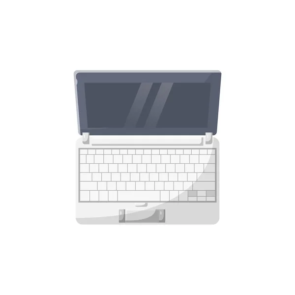 笔记本电脑平面图解 隔离白背景下的清洁图标设计元素 — 图库矢量图片