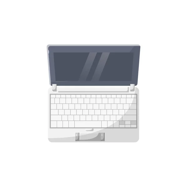 Laptop Düz Çizim. İzole edilmiş Beyaz Arkaplanda Temiz Simge Tasarım Elemanı