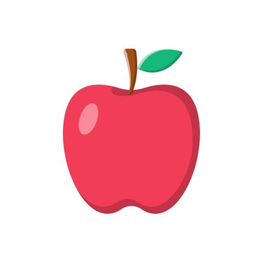Apple Flat Illustration. İzole edilmiş Beyaz Arkaplanda Temiz Simge Tasarım Elemanı