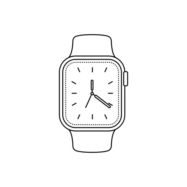 Smart Watch Outline Ikon Illusztráció Izolált Fehér Háttér Alkalmas Divat — Stock Vector
